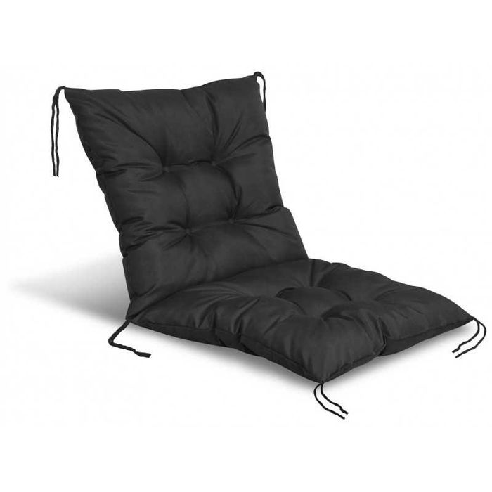 Poduszka ogrodowa 50x50x50 cm na Krzesło | Wodoodporna Czarna