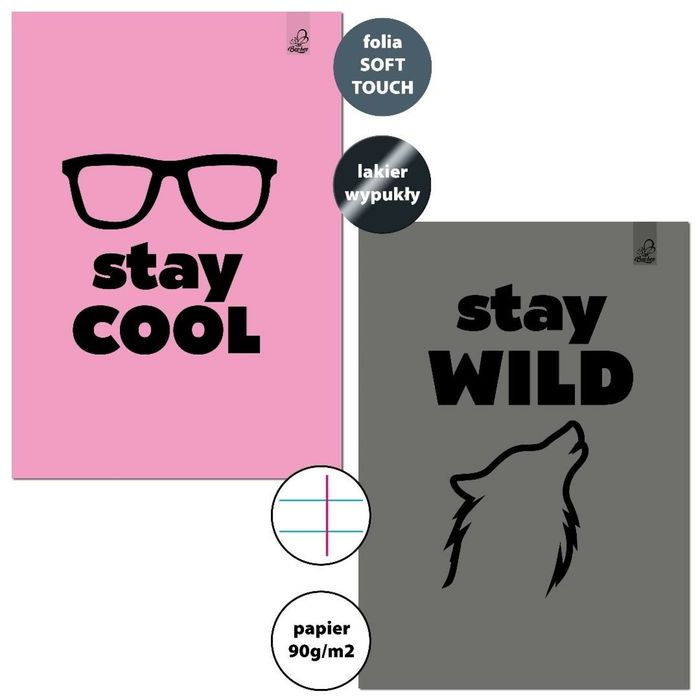 Zeszyt A4/32K linia margines Stay Cool Wild (6szt) Bee-bee folia,
