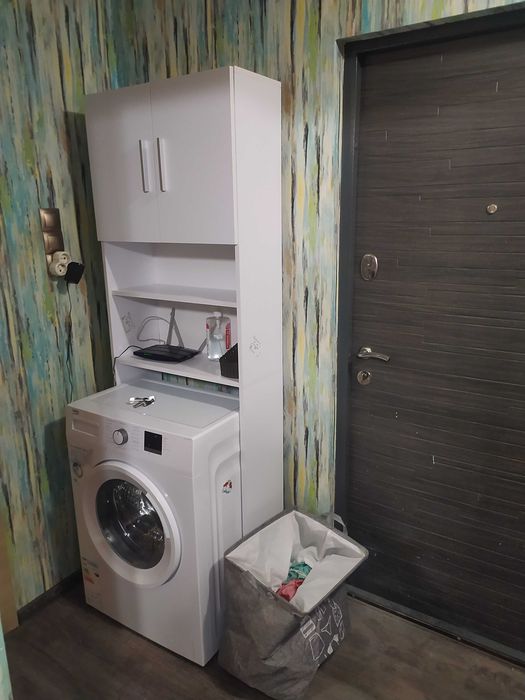 Влагостойкий шкаф с полками в ванную под стиральную машину ДСП МДФ