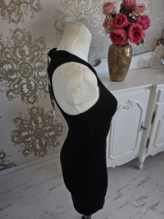 Bawełniana sportowa obcisła sukienka mini  w prążki Tommym Jeans XS/S