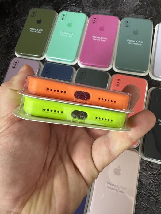 Чехол silicone case iphone X, Xs квадратный