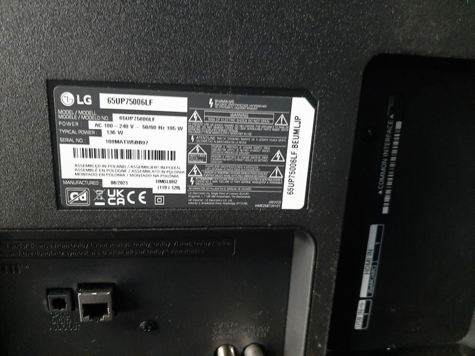 Peças LG Nano756PA OLED65 UP65