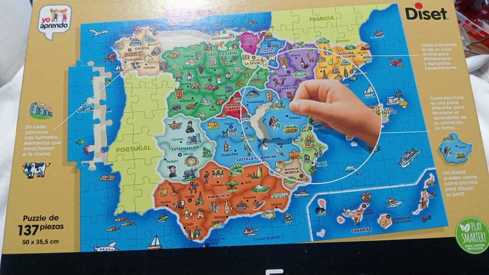 Puzzle Educativo Diset – Províncias e Autonomias de Espanha (137 Peças)