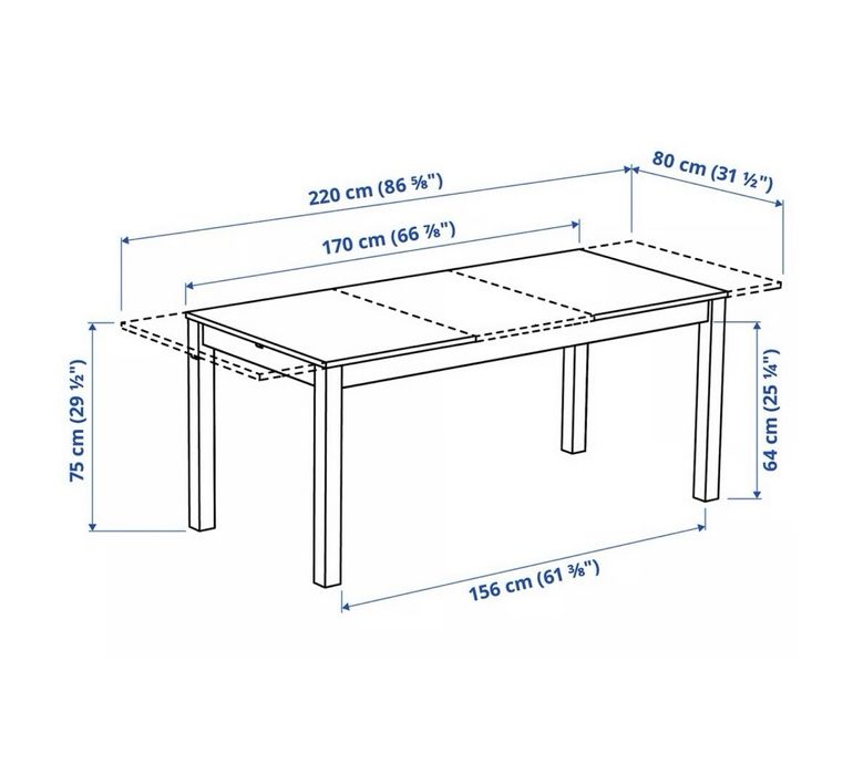mesa rectangular da Area, extensivel de madeira