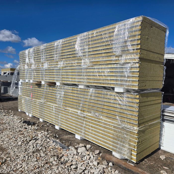 Płyta warstwowa 120mm WEŁNA P.POŻ II gat, NOWA biała/biała