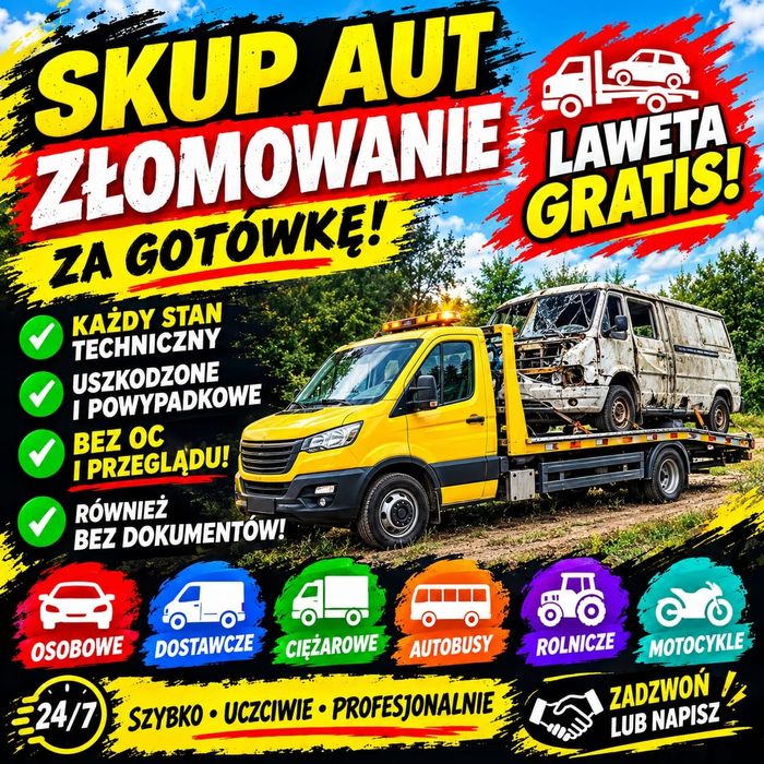 Auto Skup – Skup Aut – Skup Samochodów – Każdy Stan – Złomowanie Aut