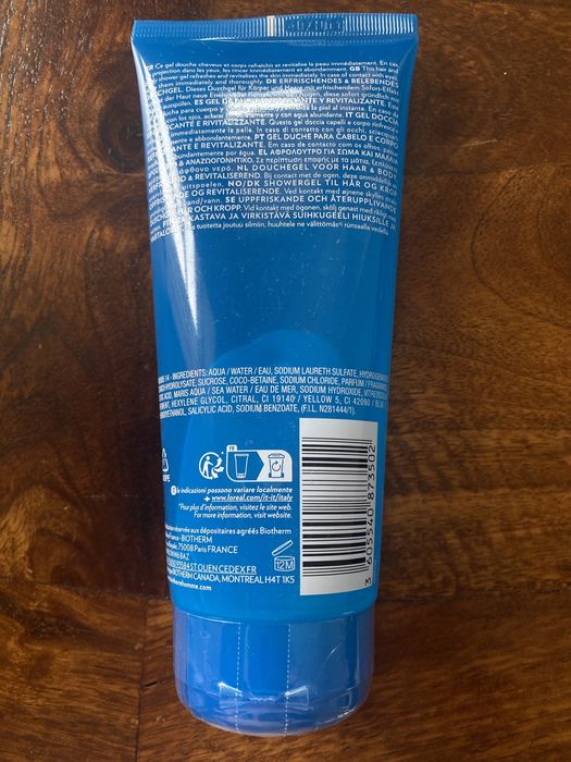 Biotherm Homme Aquafitness Shower Gel 200ml hair & body wash