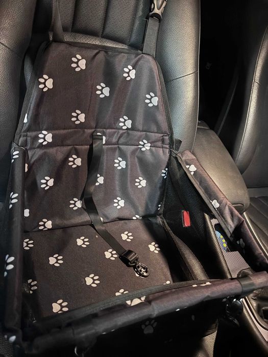 Cesto para trasnporte animais no carro com trela