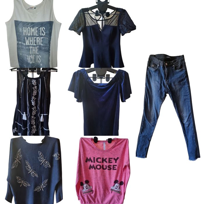 Пакет жіночих речей M-L,джинси,футболки,плаття 25 позицій