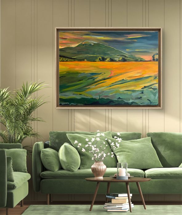 Obraz olejny bieszczady 120x80 duży ręcznie malowany