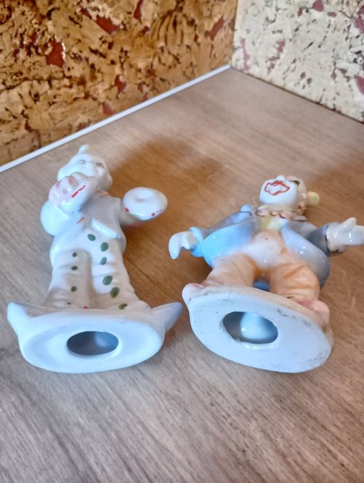 Figurki klaunów - porcelanowe