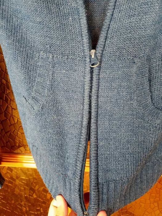 Sweter granatowy na suwak Fhilip Russell rozmiar L