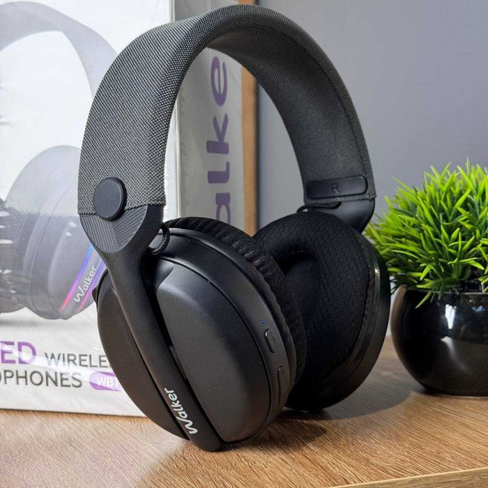 Ігрові Bluetooth навушники WALKER WBT-83 Black з мікрофоном