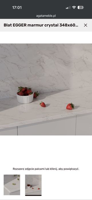 Blat laminowany EGGER crystal marmur 348 cm x 60 cm