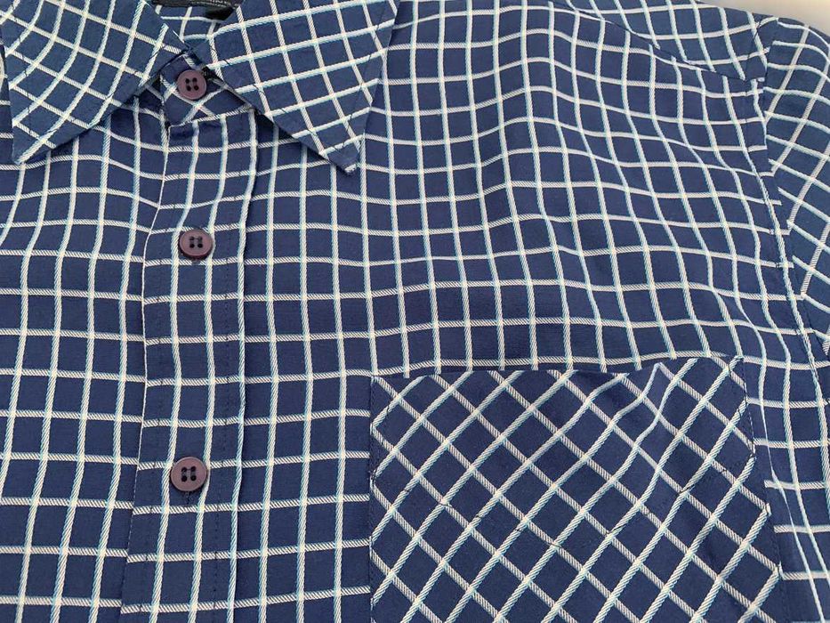 Camisa de Homem Xadrez Azul e Branco, como Nova