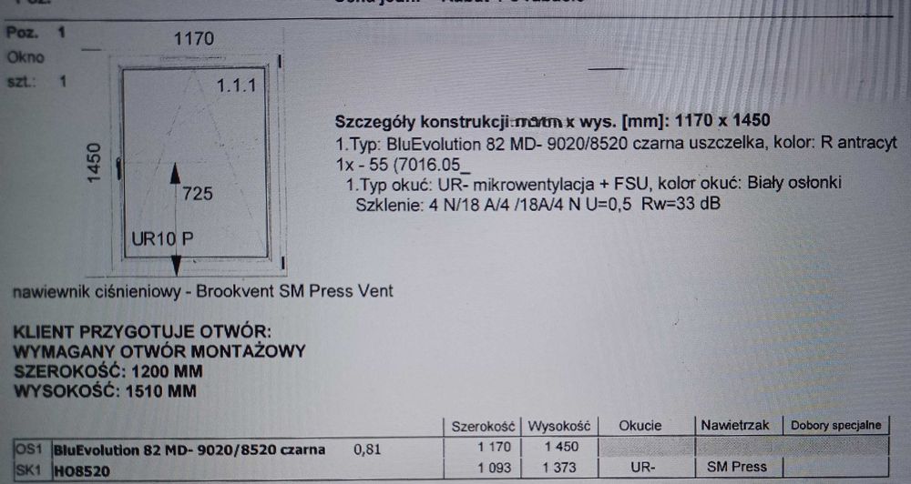 sprzedam nowe okno produkcji Gdańskiej Fabryki Okien