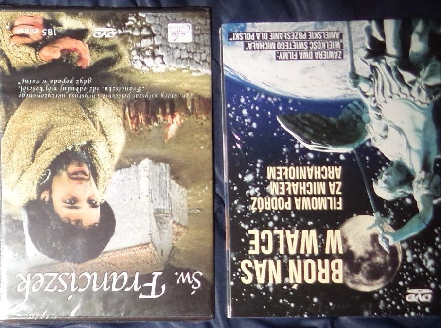 2 filmy religijne: św. Franciszek, Broń nas w walce, zafoliowane