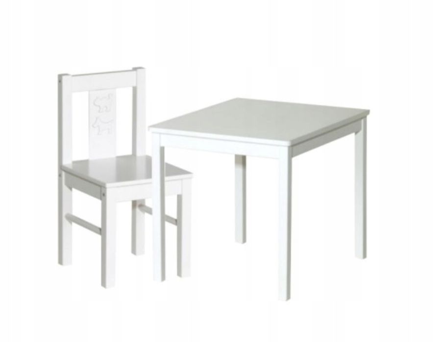 IKEA ZESTAW KRITTER stolik +1 x krzesełko, BIAŁY