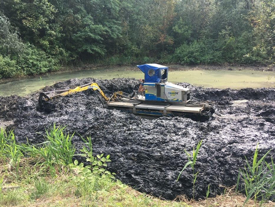 odmulanie stawów refulerem, osadników, lagun, pogłębiarka,