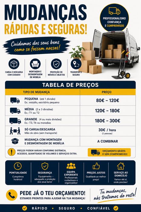 Biscates e mudanças