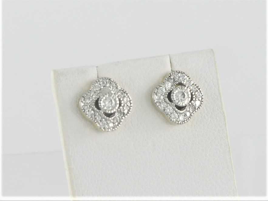 Kolczyki złote z cyrkoniami na sztyft próba 585