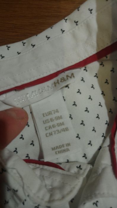 Zestaw dwóch sztuk koszula biała i w paski 74 Espirt H&M idealny stan