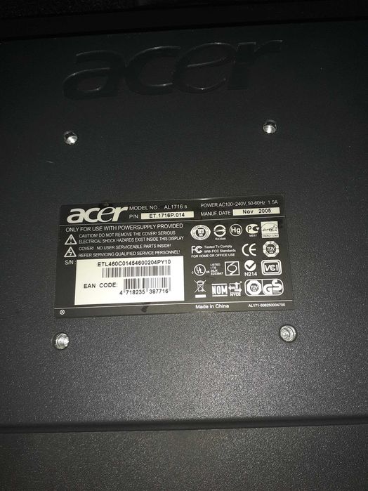 Monitor ACER AL1716