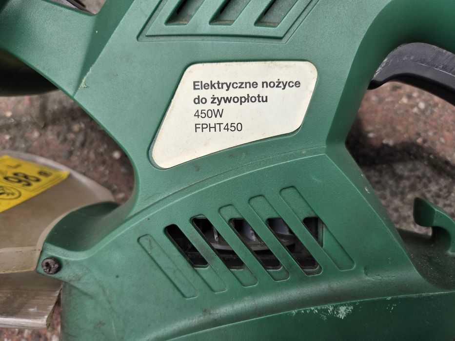 Elektryczne nożyce do żywopłotu 450W sprawne + osłona