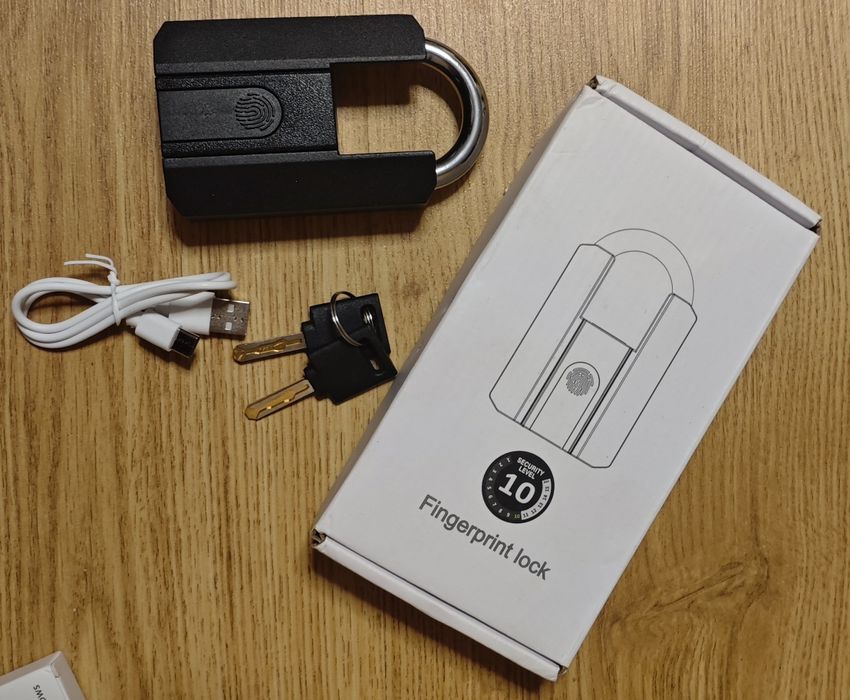 Kłódka ip67, odcisk palca, bluetooth, klucz. Poziom 10! Nowa