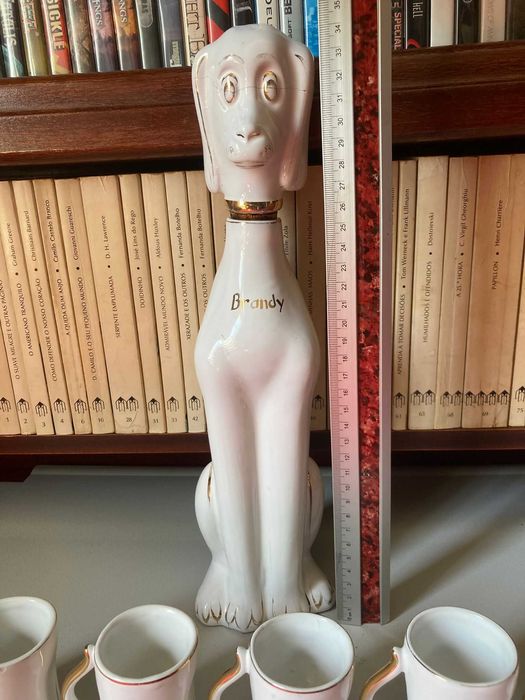 Garrafa + 5 Cálices de Cerâmica Vintage