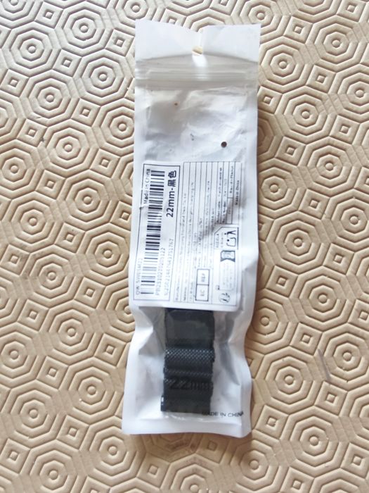 Pulseira preta relógio malha Milanesa 22mm