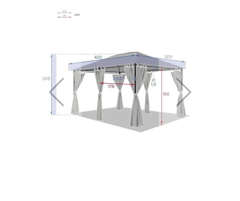 Tenda / Tonnelle Hespéride Santorini 3x4M – Cinzento Ardósia

Vendo te