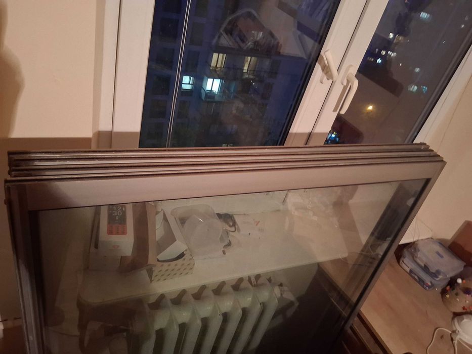 Okna przesuwne, balkonowe z demontażu. Bez stelażu.