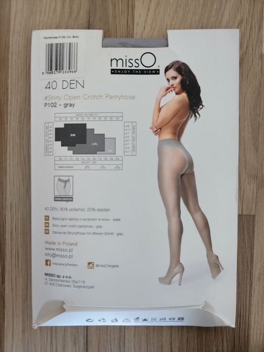 Rajstopy missO P102 XXL 40 DEN, open crotch
