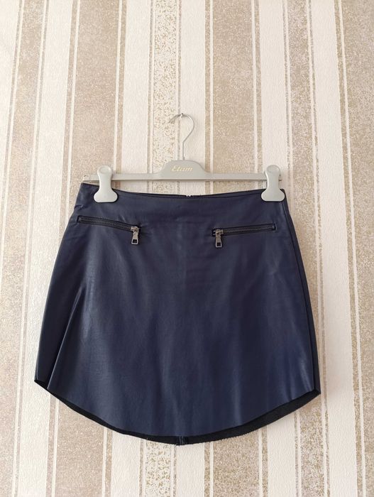 Granatowa spódnica spódniczka mini eko skóra Amisu New Yorker