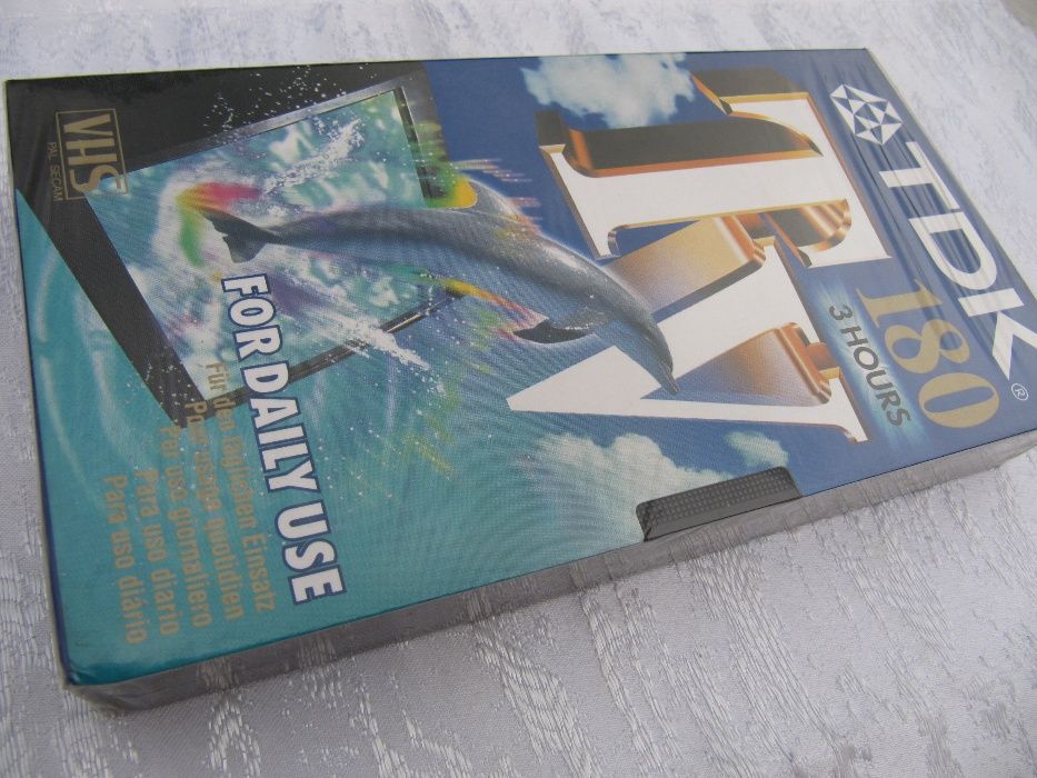 Видеокассеты TDK VHS 180 мин, для видеомагнитофона, новые