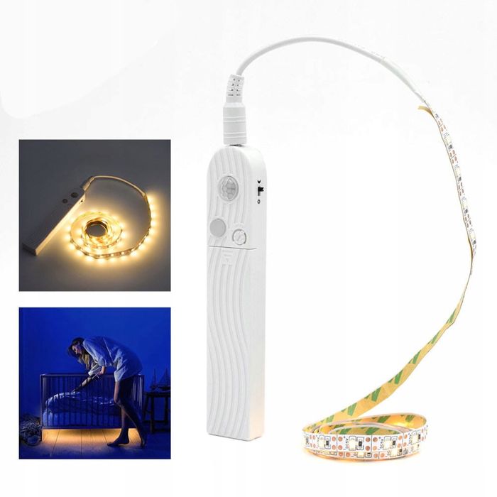 Pasek LED Ledy Z Czujnikiem Ruchu 3M Regulacja Dzień Noc Przesyłka OLX