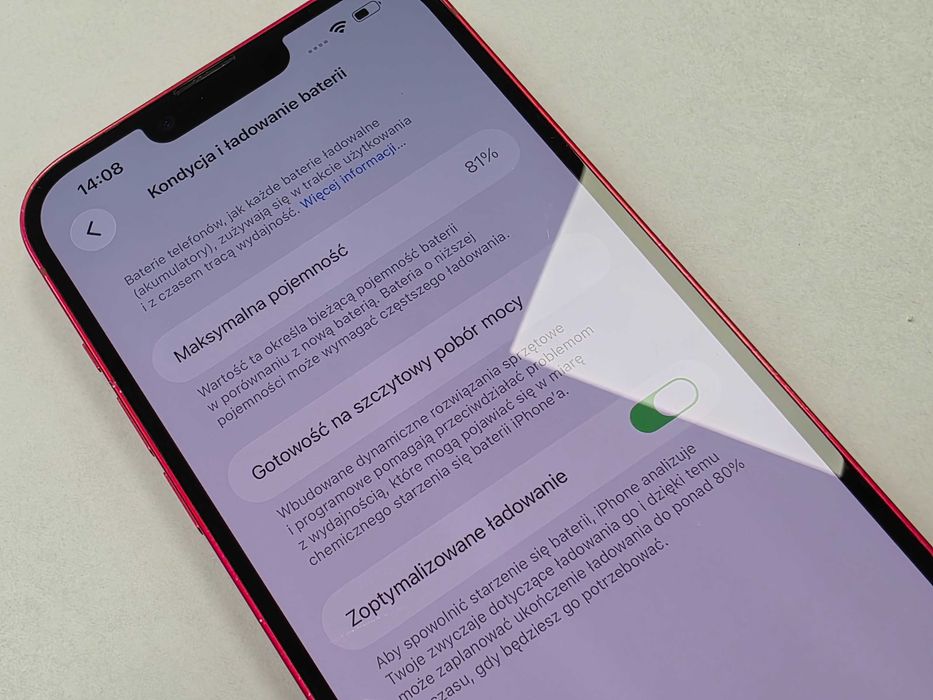 iPhone 14+ Plus 128GB/ Red/ Czerwony/ BAT 81%/ Grade B do C/ + ładowarka/ technicznie OK