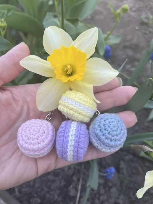 Макарун гачком, hand made, брелок