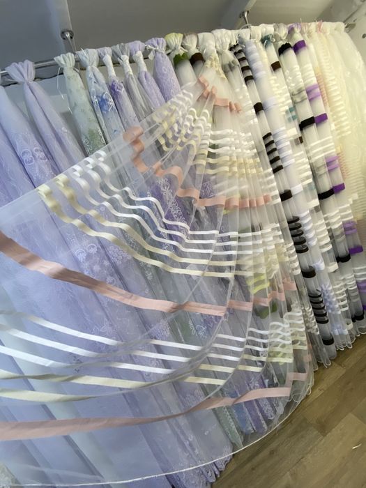 Тюль Фатін Полоска тюлі фатин льон,бамбук, в спальню, в дитячу, штори