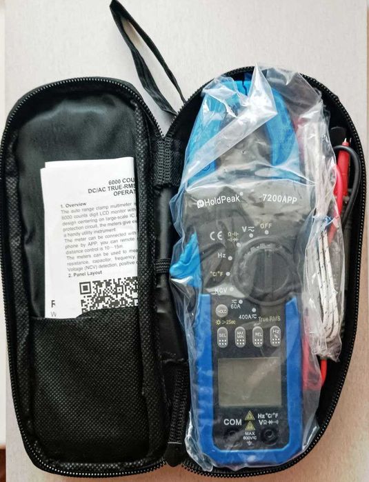 Цифровий мультиметр клещі HoldPeak HP-7200APP з Bluetooth AC/DC струм