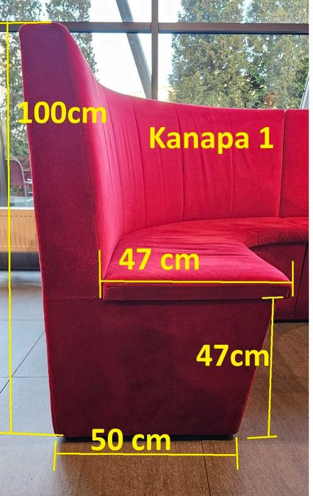 Kanapa barowa w kształcie U w 3 rozmiarach
