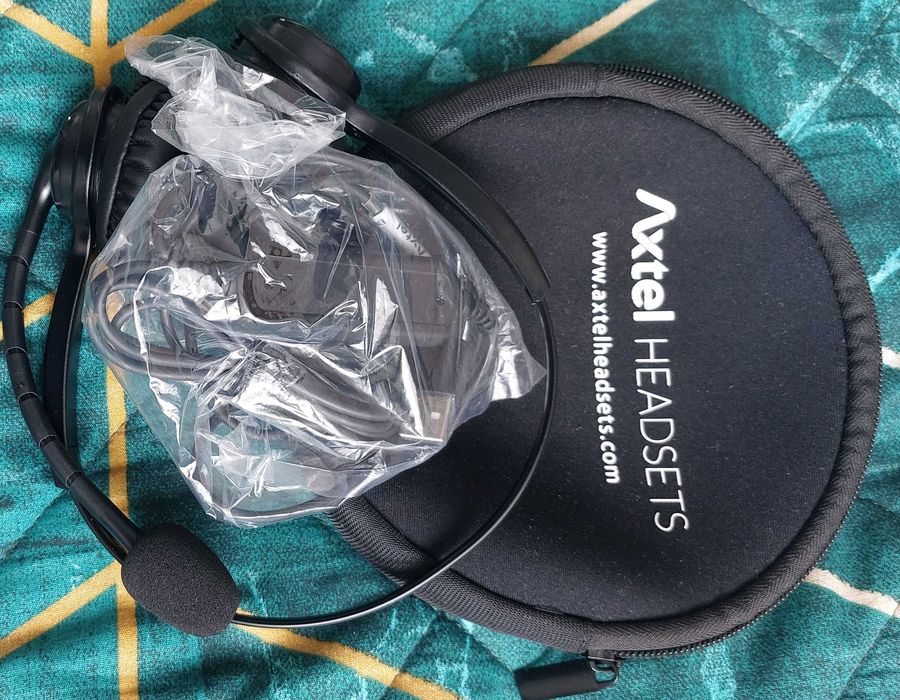 Słuchawki nauszne AXTel MS-2 duo USB nowe do pracy zdalnej