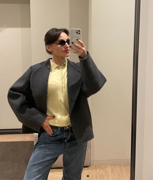 Кашемір вовна светр поло M/L стиль Cos