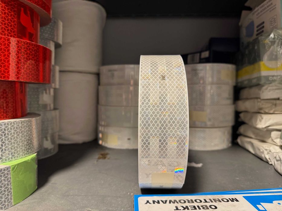 Taśma odblaskowa konturowa 3 M 50 m Biała Ciągła Oryginalna