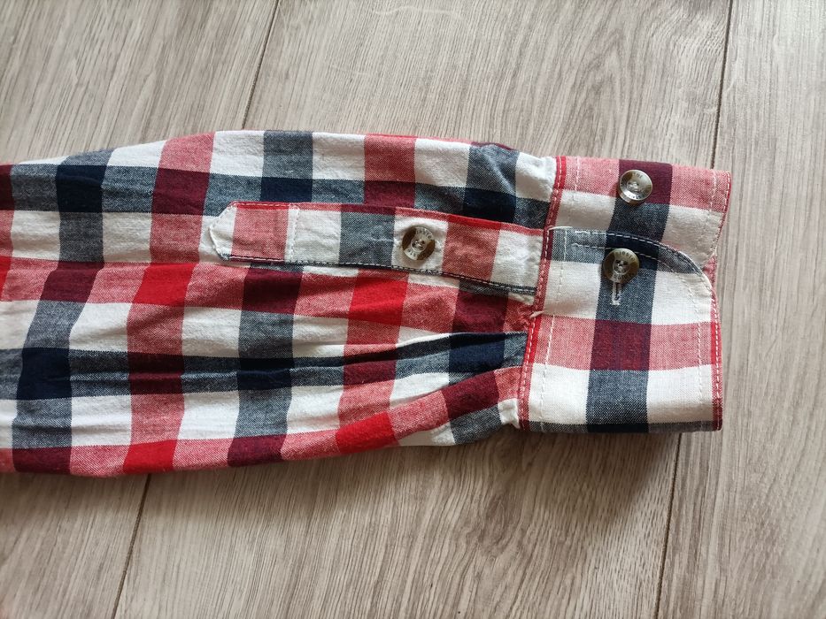 Koszula męska w kratę na długi rękaw (rozmiar L)