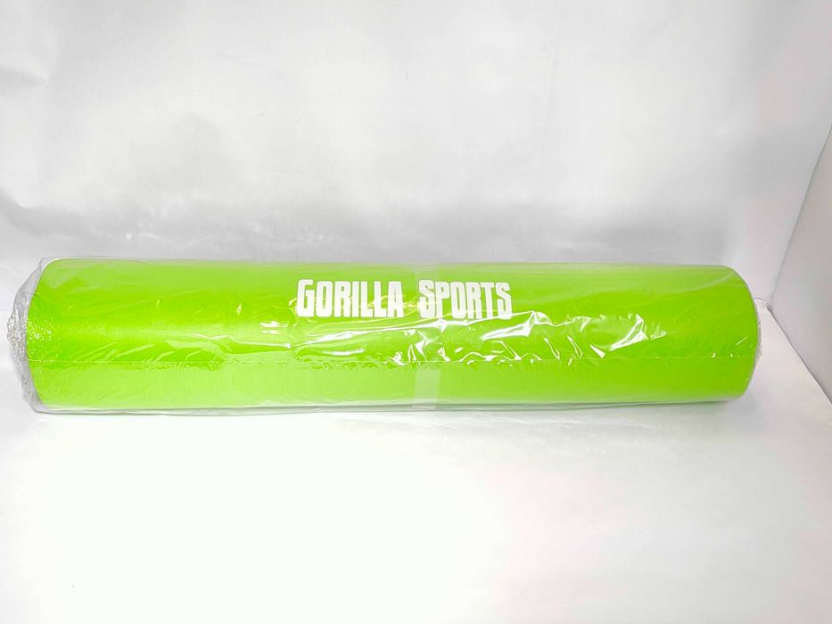 Duża mata do jogi DELUXE 190x100x1,5 Gorilla Sports limonkowa