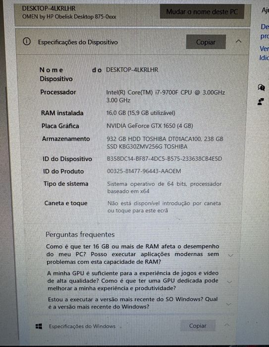 Computador gaming omen