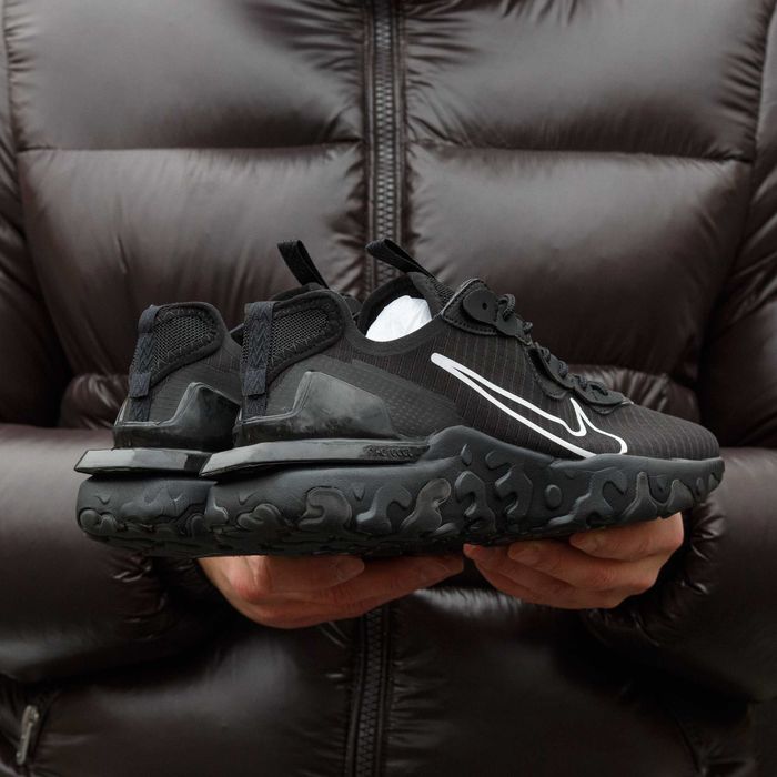Чоловічі кросівки Nike React Vision "Black/White/Swoosh" Розміри 40-45