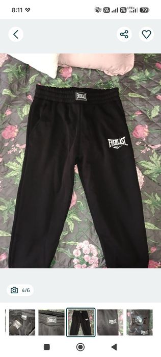 Nowe ocieplane zimowe spodnie dresowe Everlast joggery M czarne